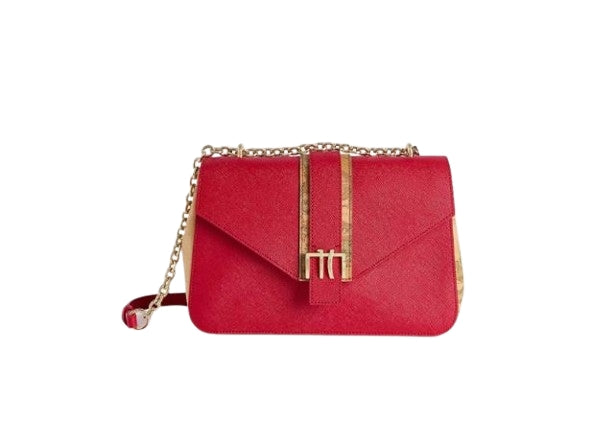 Alviero Martini 1A Classe Borsa A Tracolla Lagoon Bag Con Catena LC04 T407 Col 0324 Ibisco
