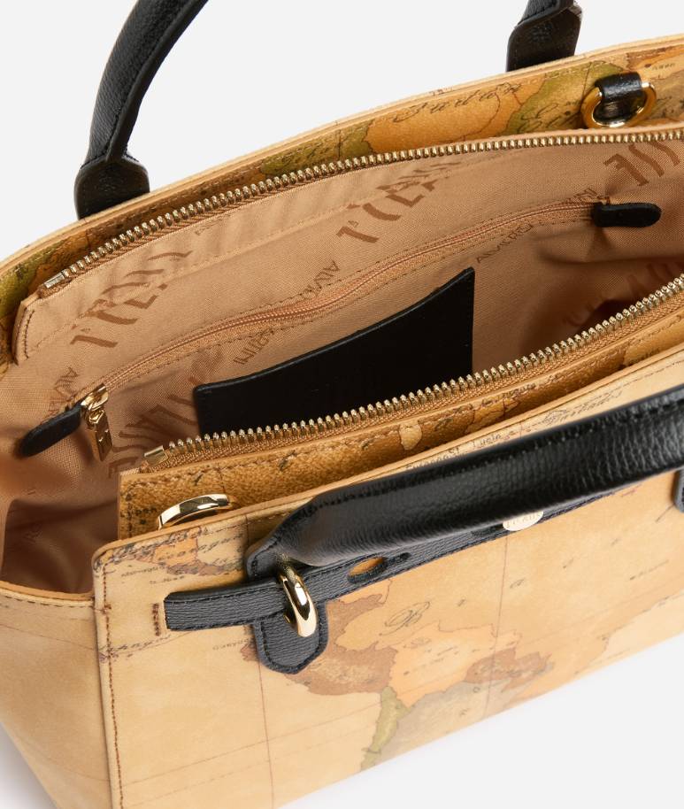 Alviero Martini 1A Classe Escape Geo Borsa A  Mano Con Tracolla Staccabile L LE61 G616 Col.  0001 Black