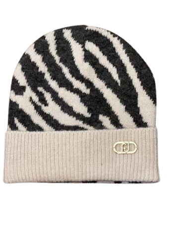 Liu Jo  Beanie  Berretto zebra 2F5007 M0300 Col. 00416 Grigio/bianco