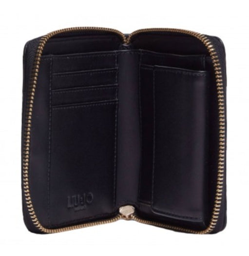 Liu Jo Portafoglio Trapuntato C/Perline ECS M Zip Around Astilbe AF3363 E0041 Nero