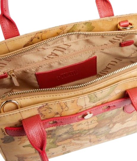 Alviero Martini 1A Classe Escape Geo Borsa A Mano Con Tracolla Staccabile L LE61 G616 Col. 0332 Rosso Papavero
