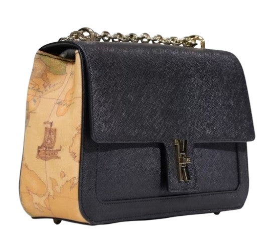 Alviero Martini 1a Classe Tracollina  con catena  Geo Classic L LF02 T407 Col. 0001  Black