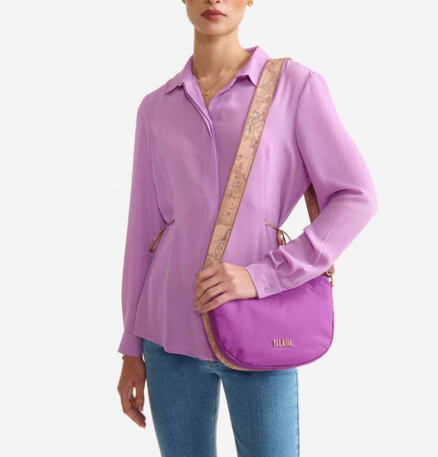 Alviero Martini 1A Classe Borsa Mezzaluna Piccola a Tracolla   LGZ67 9762 Col.  0261 Purple Bou