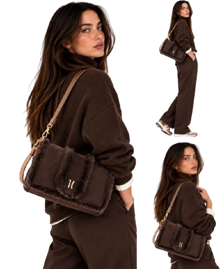 Alviero Martini 1A Classe Chalet Chic Borsa Sottospalla con Patta LG91 9775 Col. 0500 Dark Brown