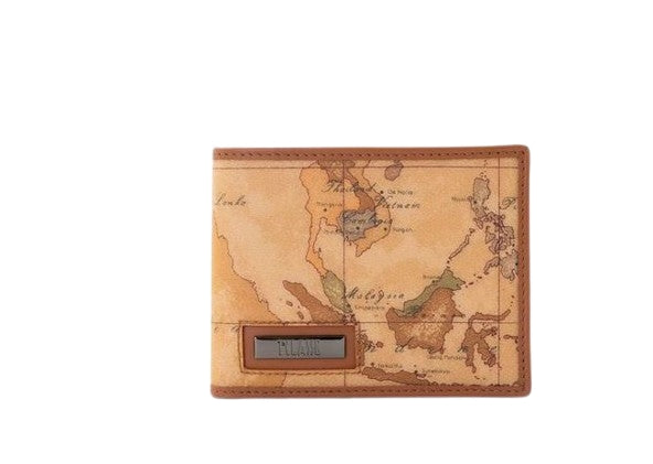 Alviero Martini 1A Classe Portafoglio Uomo Con Ribaltina Geo Classic BVW157 6000 Col. 0010 Natural