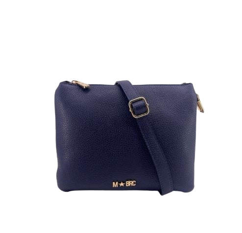 M BRC Borsa A Tracolla in Pelle Linea Piuma C162 Colore  Blu