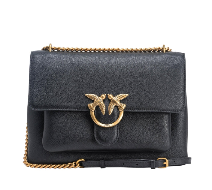Pinko Love One Soft Big Pelle Bottalata Nero
