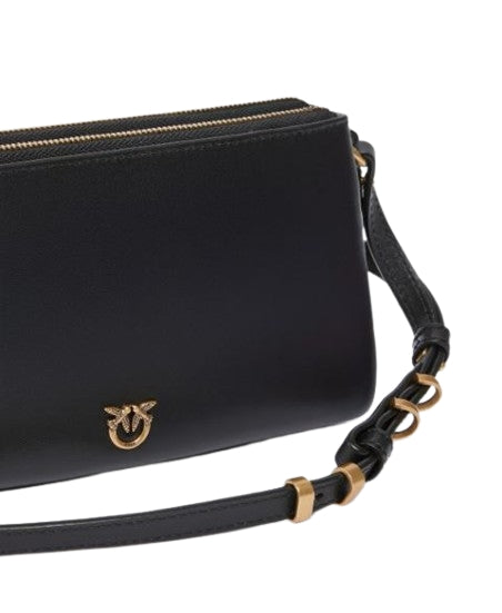 Pinko  Borsa  aTracolla   Double Mini in   pelle   Black