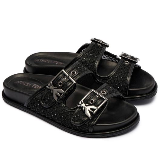 Patrizia Pepe Sandali Rete Strass PPJ339.01 Colore Nero
