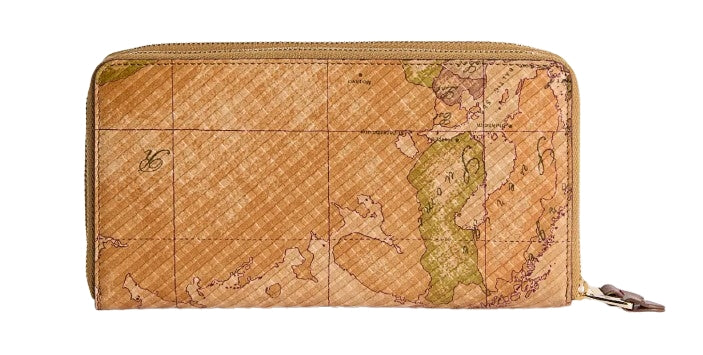 Alviero Martini 1A Classe Portafoglio Donna Con Doppia Zip In Pelle Geo Classic Grande PP15 8644 Col 0010 Natural