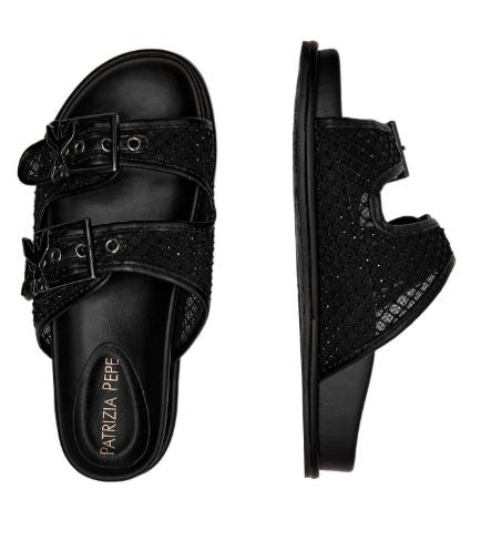 Patrizia Pepe Sandali Rete Strass PPJ339.01 Colore Nero