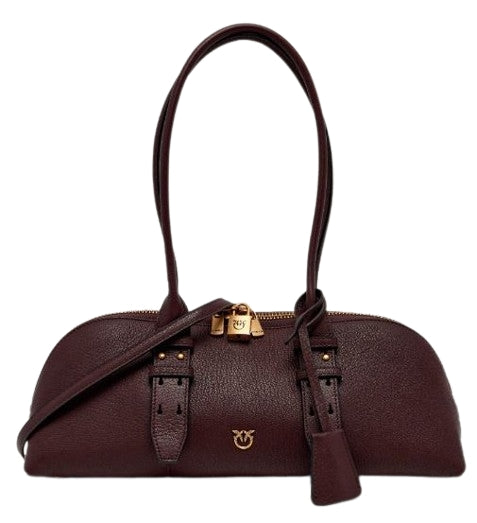 Pinko  Borsa  Bowling Bag horizontal bottolato marrone