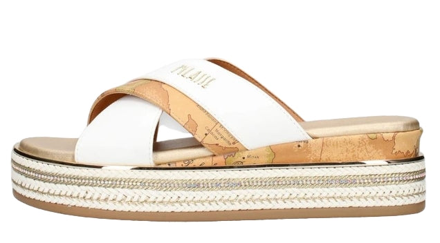 Alviero Martini 1A Classe Sandali Scalzati N 2177 0371 Geo Classic Bianco