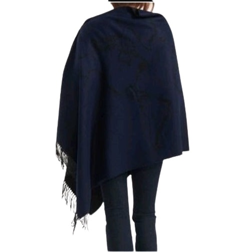 Sciarpone Alviero Martini Con Bottoni Colore Blu Notte KS001 PIAN