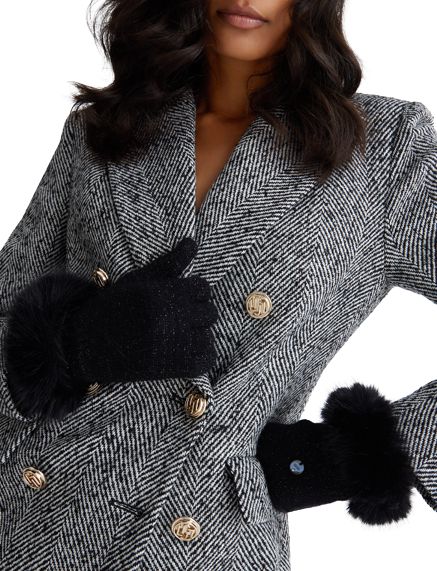 Liu Jo Guanti Maglia Con Polsini In Pelliccia Sintetica 2F3068 M0300 Nero