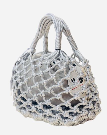 M BRC   Borsa Tessuto Nassau C521 Colore  Argento