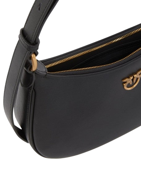 Pinko Borsa Brioche Hobo Classic Mini  Pelle Bottolata Black