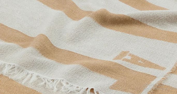 Alviero Martini 1a Classe Stola Logo  Specchio Lurex  80x180  KS 582 1770  Col. 0934  Pastel bel