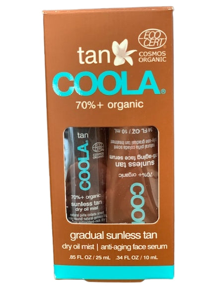 Coola Gradual Sunless Tan Kit Invito Alla Prova Dry Oil Mist 25 ML + Anti-Aging Face Serum 10 ML