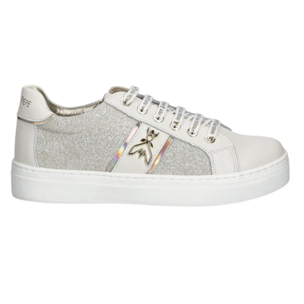 Patrizia Pepe Sneaker con brillantini PPJ301.30 Vitello Bianco