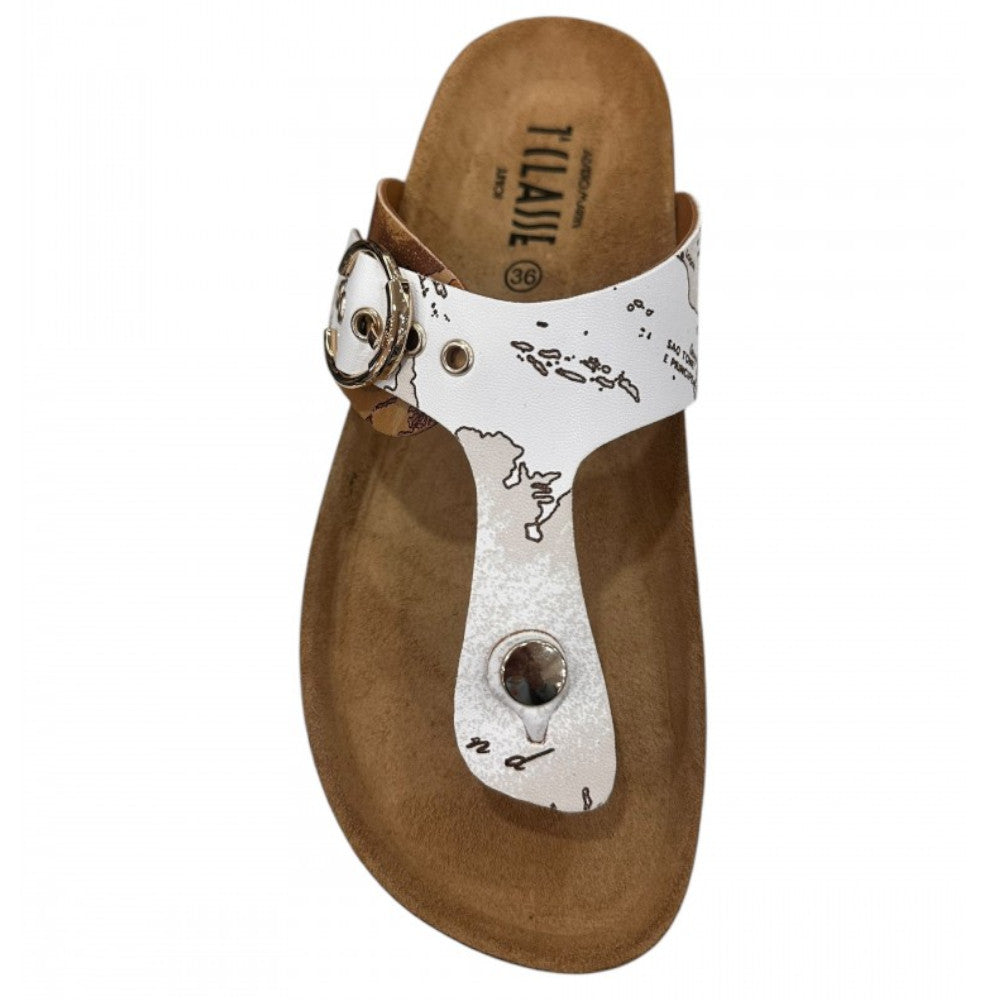 Alviero Martini 1A Classe Infradito Flip-Flop N 1189 750G Geo Classic + Geo Bianco