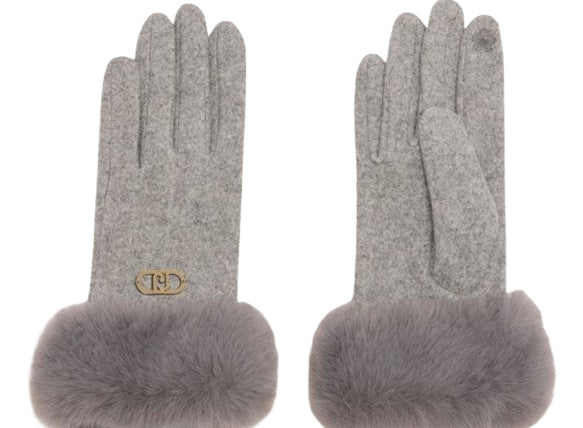 Liu Jo Guanti  Con Polsini In  Pelliccia Sintetica   2F5062 T0300 Co0l. 06188 Grigio ghiaccio