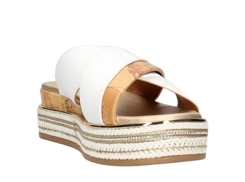 Alviero Martini 1A Classe Sandali Scalzati N 2177 0371 Geo Classic Bianco