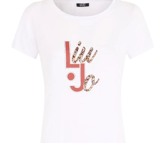 Liu Jo T-Shirt  C/Maniche VA5226 JS360 Col. M9664 Bianco/Animal