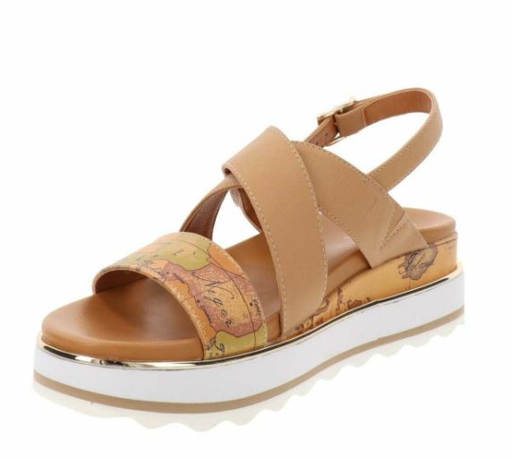 Alviero Martini Sandali C/Fascia Incrociata N 2193 0371 Geo Classic /Camel