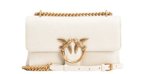 Pinko Borsa Love One Soft Mini Pelle Bottalata Bianco