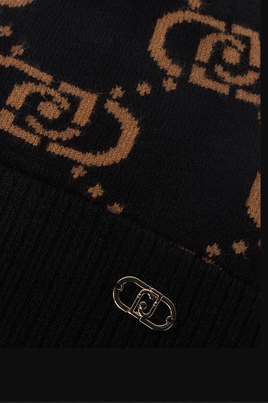 Liu Jo Beanie Logo Monogram Cappello 2F5005 M0300 Nero Cammello