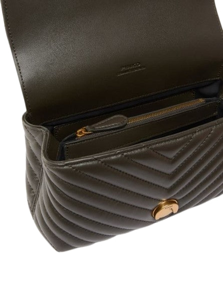 Pinko Borsa  a mano Love Puff  Mini  Chevron   In Pelle Black
