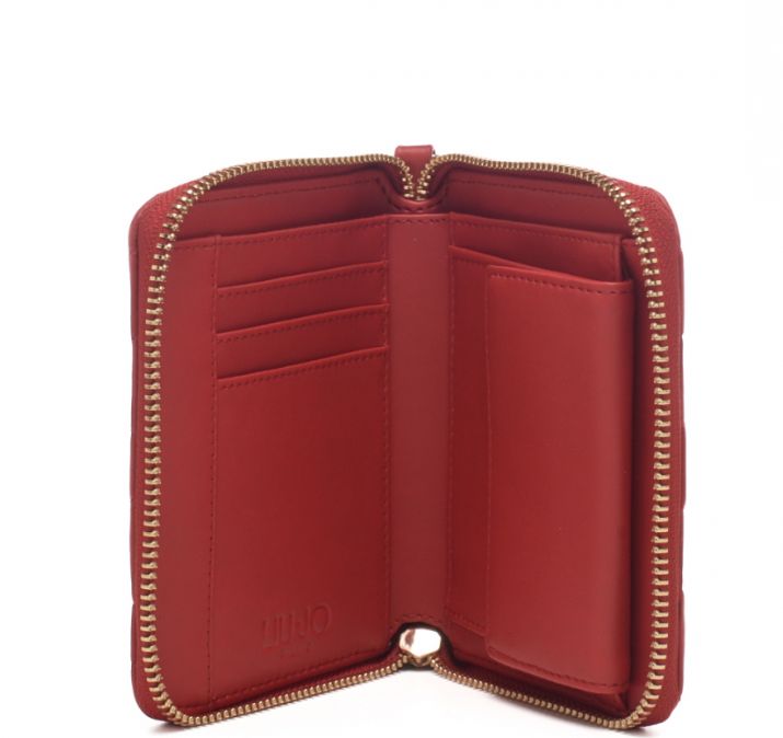 Liu Jo Portafoglio Trapuntato ECS M Zip Around Astilbe AF3363 E04266 Rosso