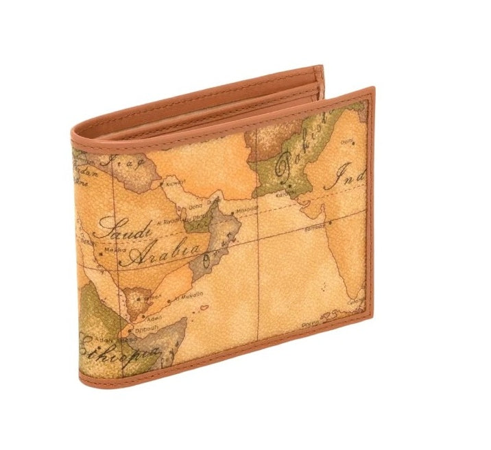 Alviero Martini 1A Classe Portafoglio Uomo Con Portamonete Geo Classic BVW104 6000 Natural