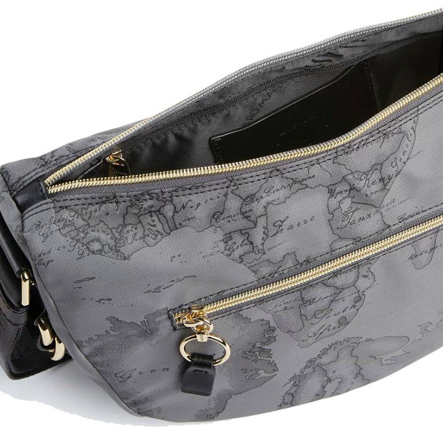 Alviero Martini 1a Classe Mezzaluna Tracolla Media Social Soft L LA93 9449 Col 0030 Dark Grey