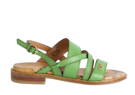 Alviero Martini 1A Classe Sandalo In Pelle Liscia  Z1081 8578 Verde Bali
