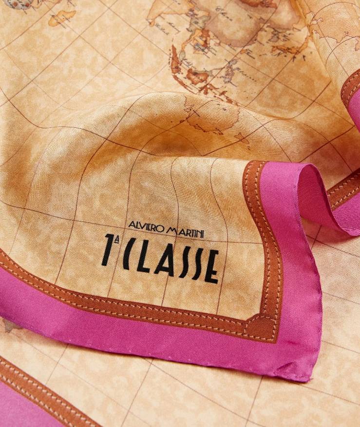 Foulard Geo Classic 50x50 cm Bordo  Cyclamin   K3150 Aloe Col. 0298 100% seta