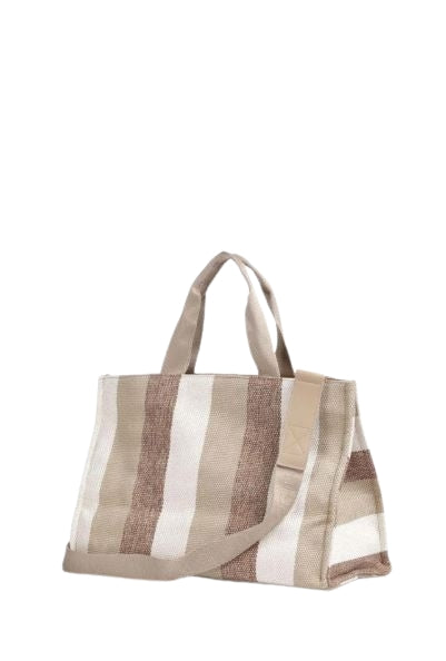 Borsa  Liu Jo  L  Tote  Striped Canva Col. 00133 Sabbia