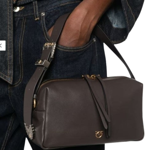 Pinko  Bauletto trittico pelle marrone