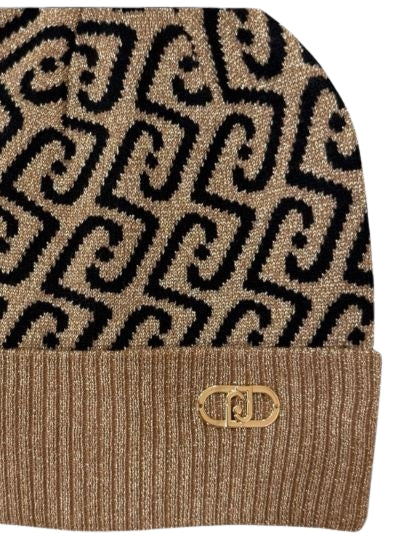 Liu Jo  BEANIE LOGO JACQ  2F6017 M0300 Col. 00417  cammello nero