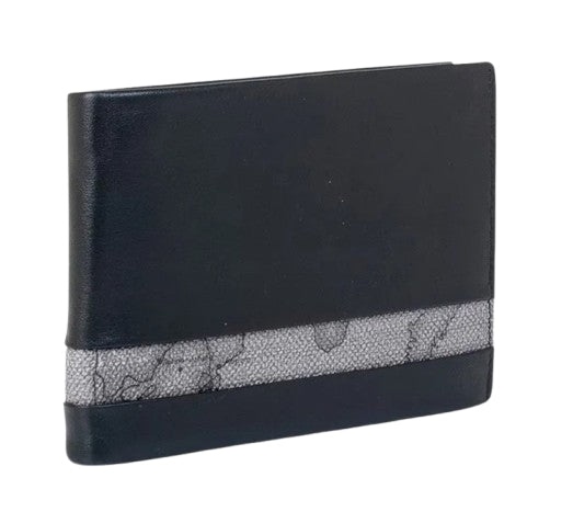 Alviero Martini 1A Classe Portafoglio Uomo In Pelle Con Inserto Geo Classic BV W146 5400 0014 Asphalt Grey