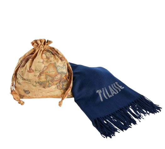 Alviero Martini 1a Classe Stola Logo Strass 72x175 cm 4K S495 1687 Col 0101 Blu Navy