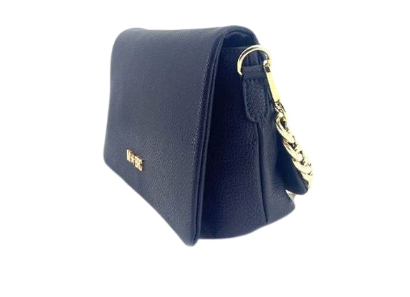 M BRC Borsa  a Tracolla  In Pelle Con Patta Linea  Piuma  C159  Blu