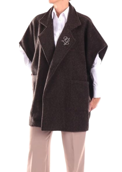 Liu Jo  PONCHO GILET LUNGO 2F6044 T2742 Col. l9621 Chevron nero