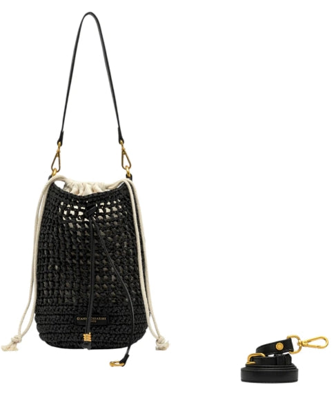 Gianni Chiarini  Borsa    SECCHIELLO IN PAGLIA NEFELI  BS11951/COMM  NERO