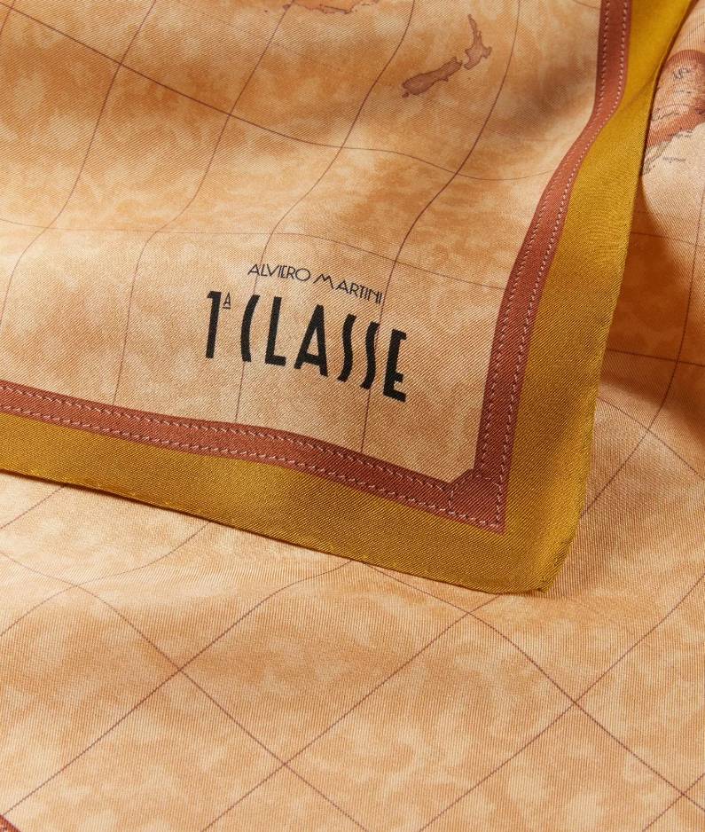 Foulard Geo Classic 50x50 cm Bordo Olive Oil K 3150 Aloe  Col. 0436100% seta