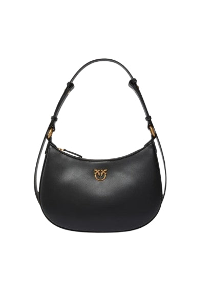 Pinko Borsa Brioche Hobo Classic Mini  Pelle Bottolata Black