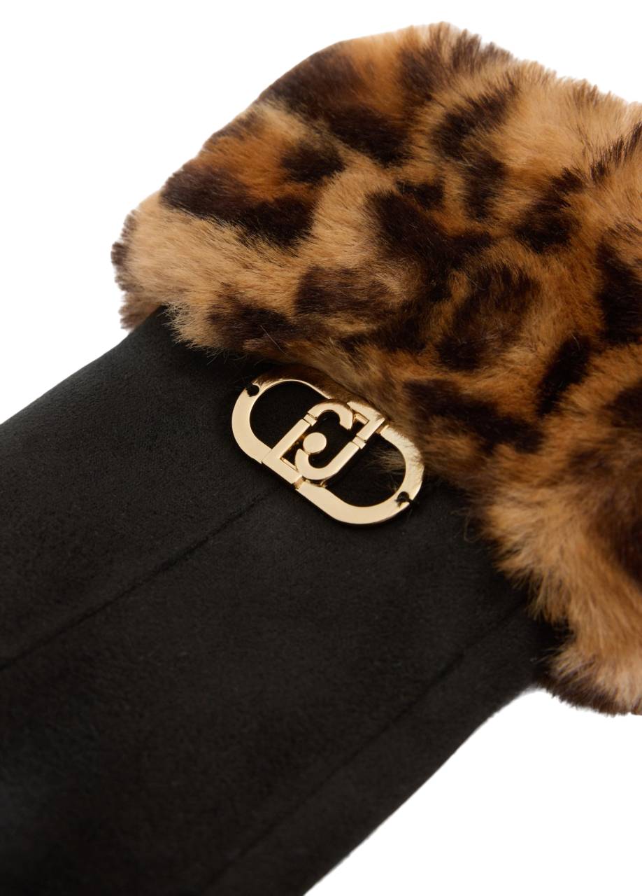 Liu Jo Guanti Effetto scamosciato animalier 2F5063T0300S19E1T