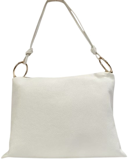 M BRC Massimo Braccialini Borsa Shopping in Pelle Linea Star Dust C125 Bianco