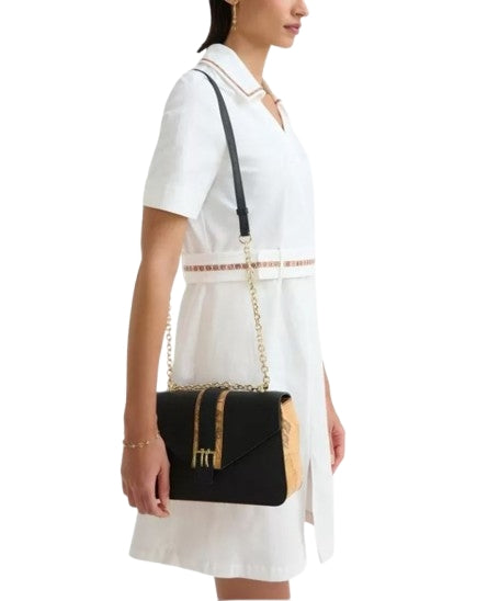Alviero Martini 1A Classe Borsa A Tracolla Lagoon Bag Con Catena LC04 T407 Col 0001 Nero